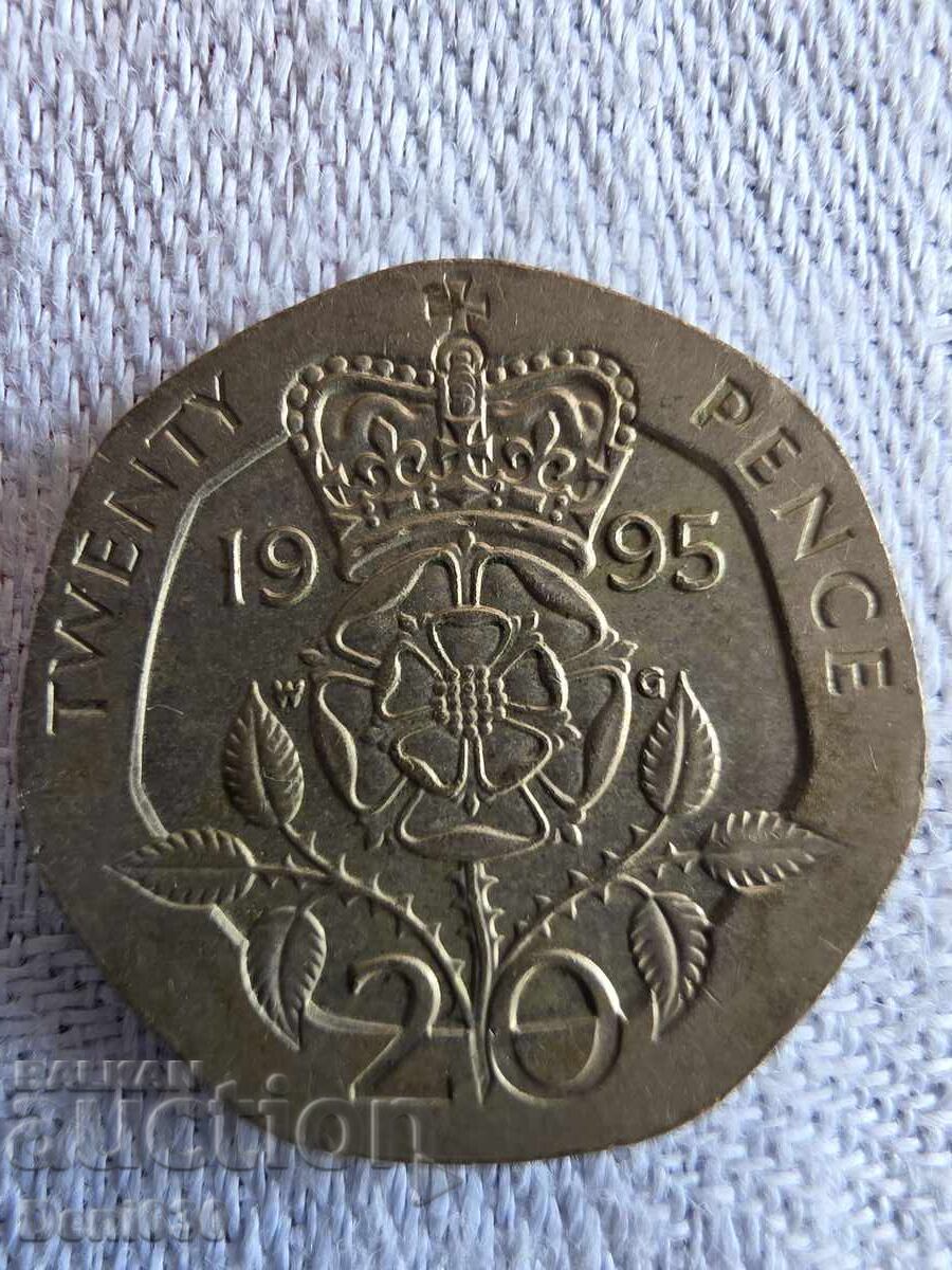 20 pence, 1995 with price € 0.11 | 0.22 BGN