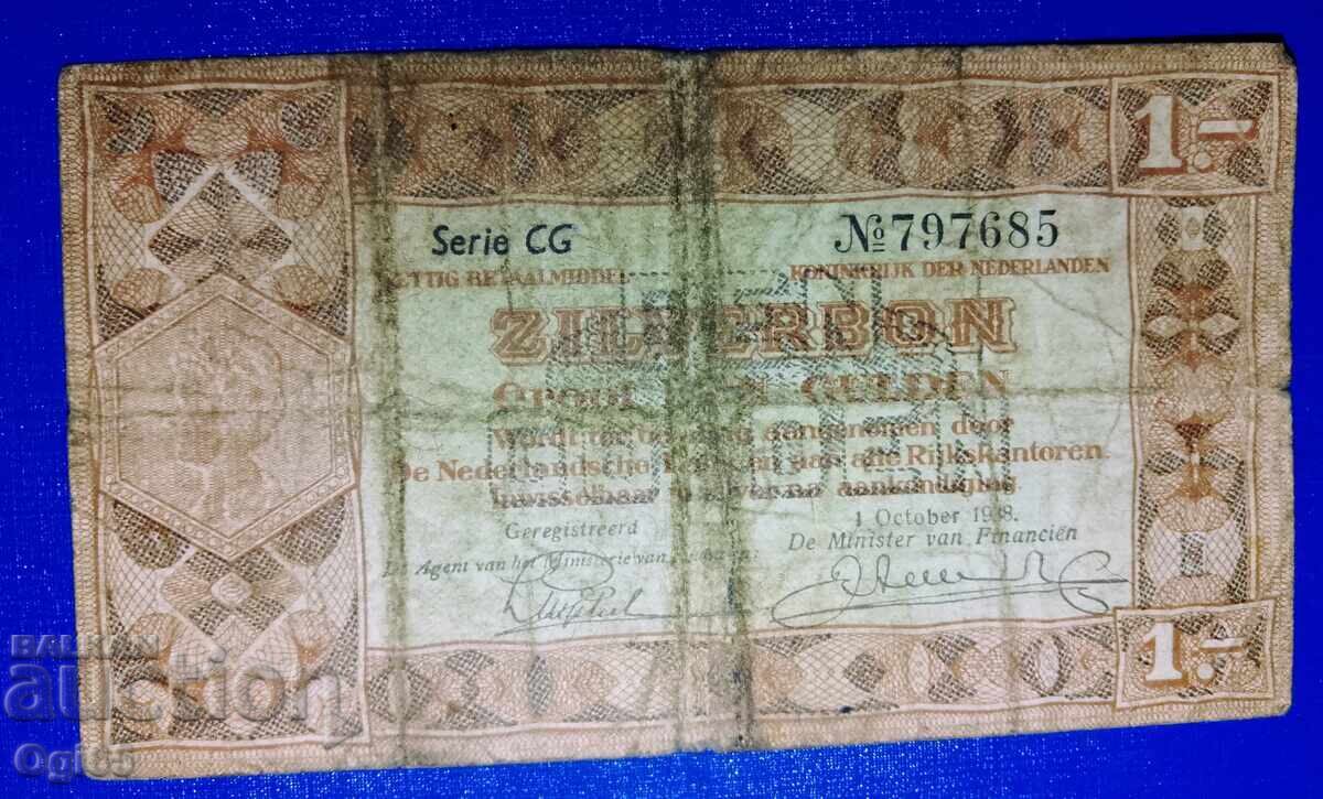 Bancnotă veche rară silverbon din Olanda