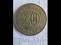 20 sen Malaezia, 1968