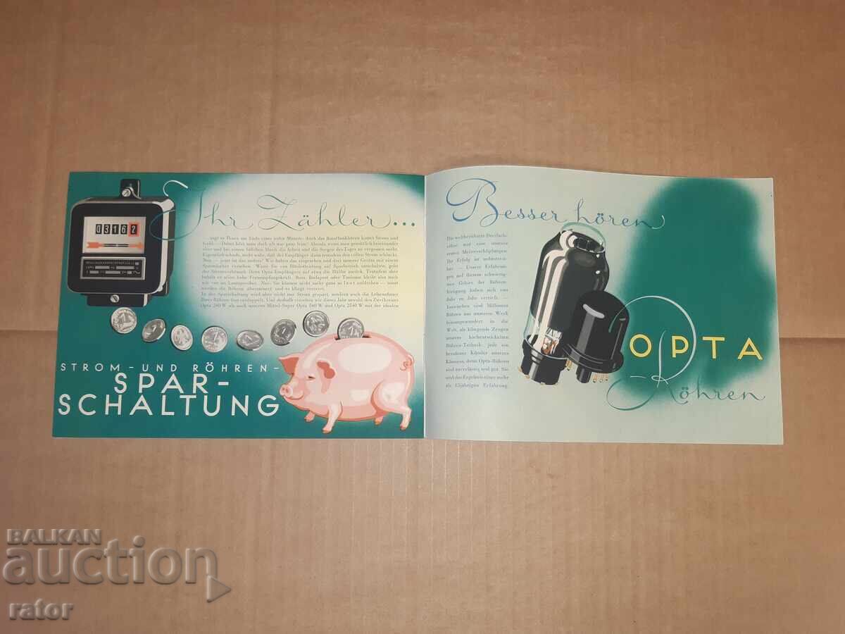 Vintage advertisement, brochure for OPTA radio 1939, Kingdom of Bulgaria - 6