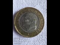 Turkish 1 lira coin, 2014