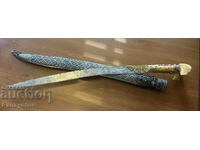 OTTOMAN YATAGAN WALRUS TUSK CORAL GILDING KNIFE DIRK SHASHKA