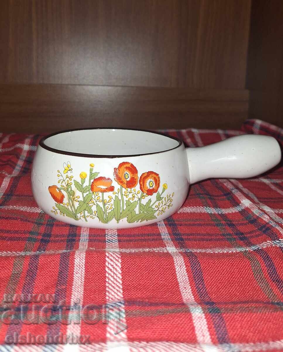 Tigaie ceramică cu maci