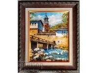 Oil painting painted with oil paints on canvas