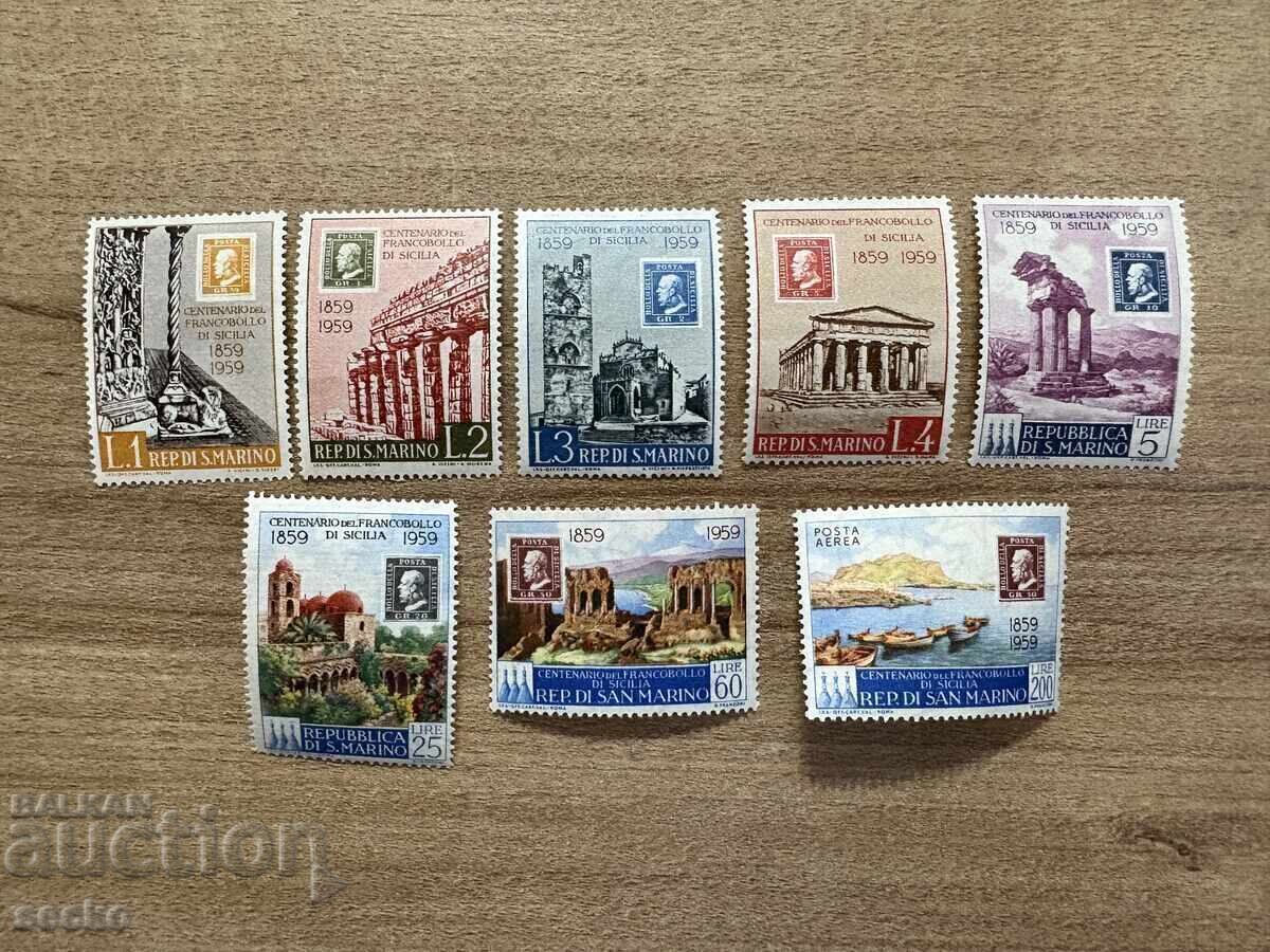 Сан Марино - 100 г. пощенски марки от Сицилия (1959) MNH