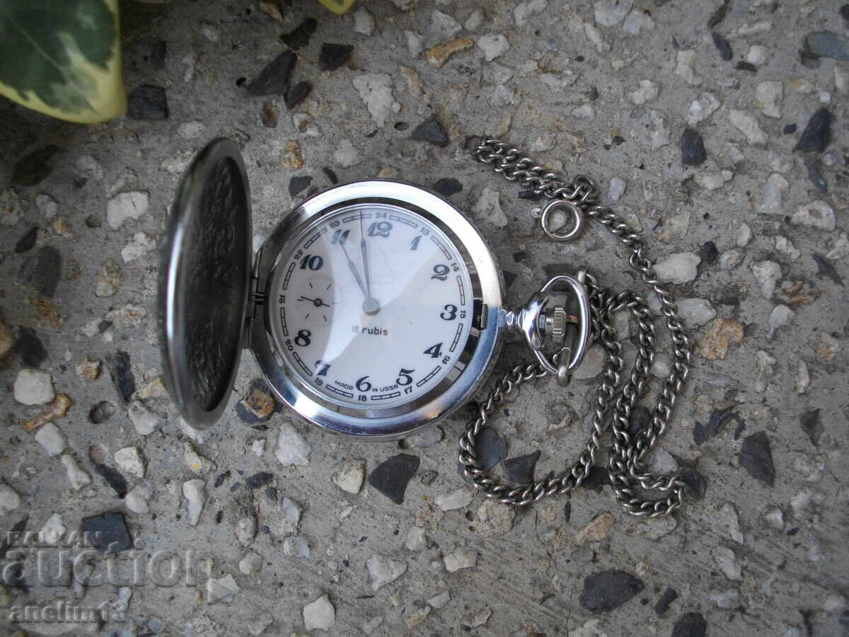 MOLNIJA POCKET WATCH COVER LIKE NEW + CHAIN