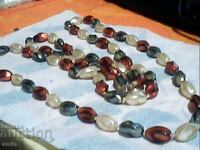 Old beautiful double necklace of natural stone
