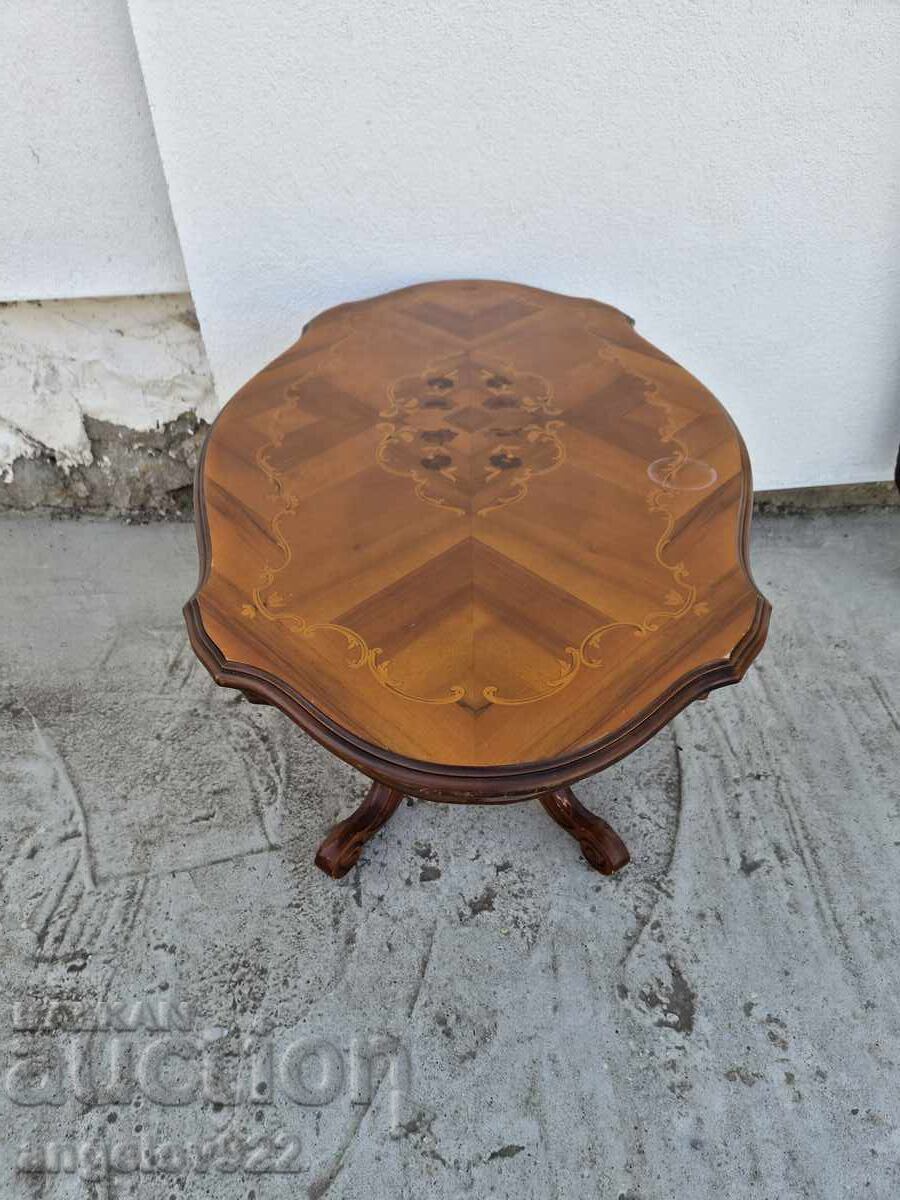 Παράδοση Vintage μασίφ τραπεζάκι σαλονιού με ένθετα (intarsia)!!!