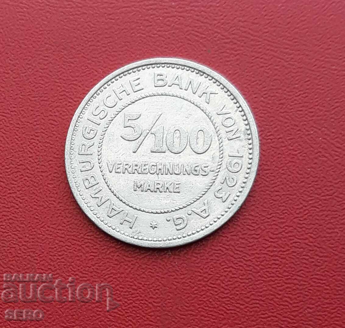 Германия-5/100 марка 1923