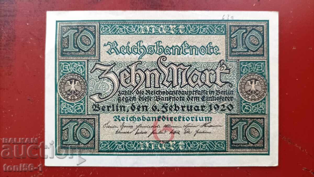 Германия 10 марки 1920 UNC Германия 10 марки 1920 UNC