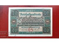 Германия 10 марки 1920 UNC