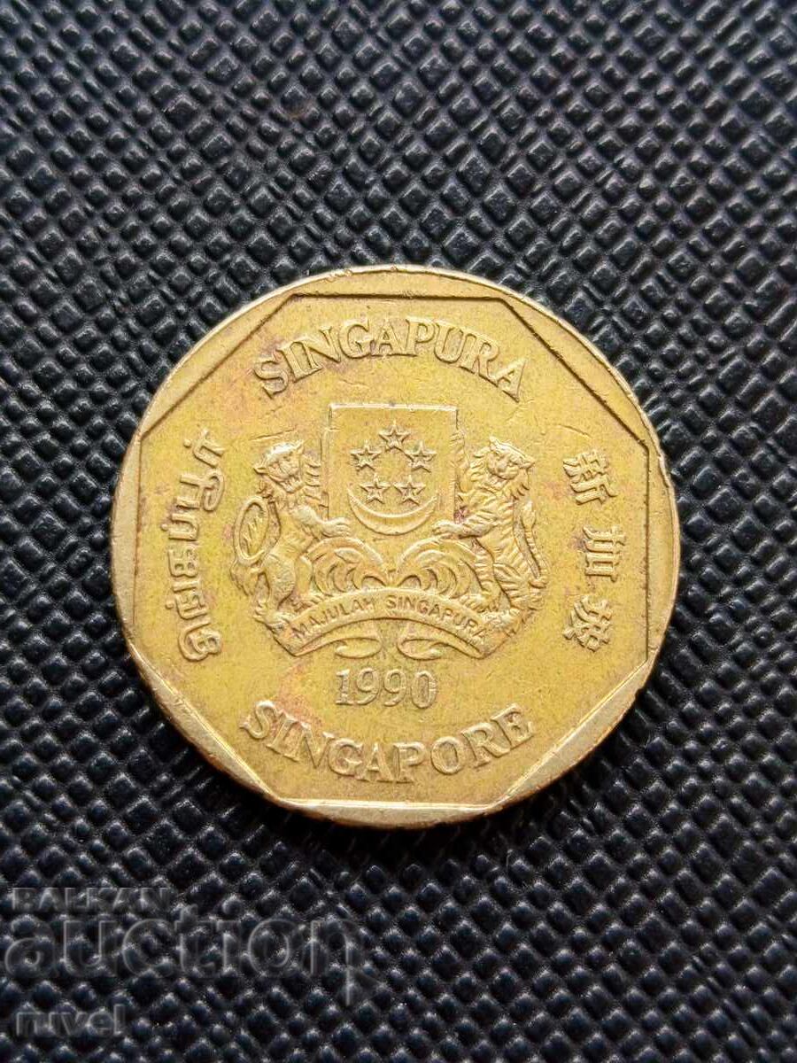 Singapore 1 dolar, 1990 cu preț € 0.50 | 0.98 BGN
