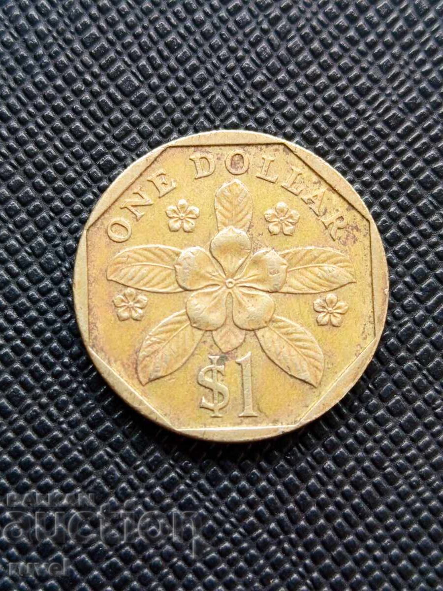 Singapore 1 dolar, 1990