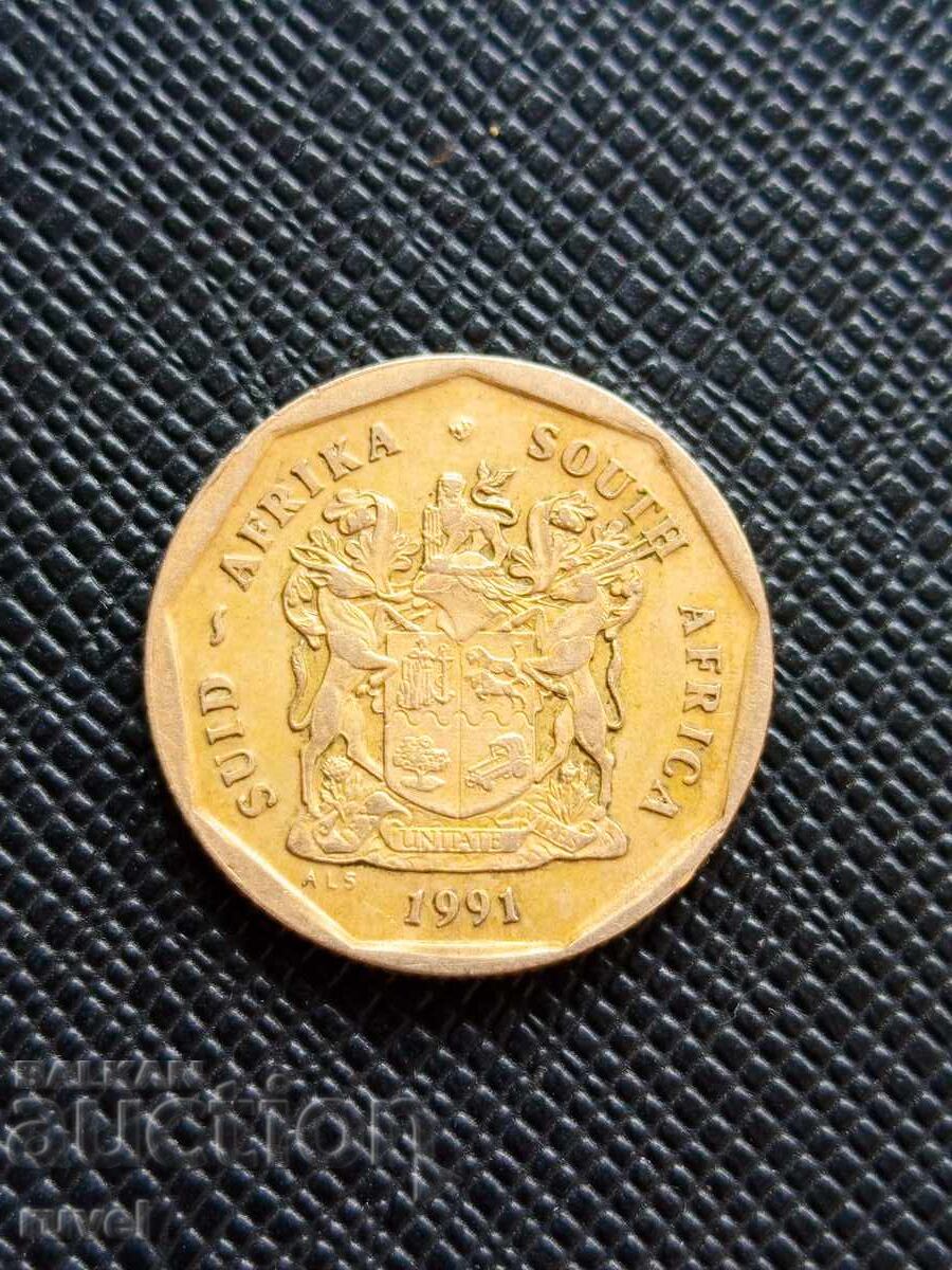 Africa de Sud 50 cenți, 1991 cu preț € 0.35 | 0.68 BGN