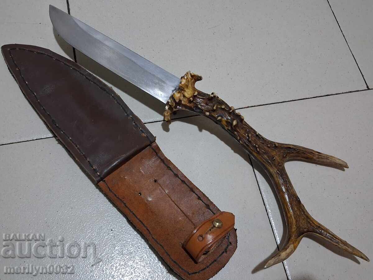 Κυνηγετικό μαχαίρι με θήκη, λαβή από κέρατο ελαφιού - 5 Κυνηγετικό μαχαίρι με θήκη, λαβή από κέρατο ελαφιού - 5