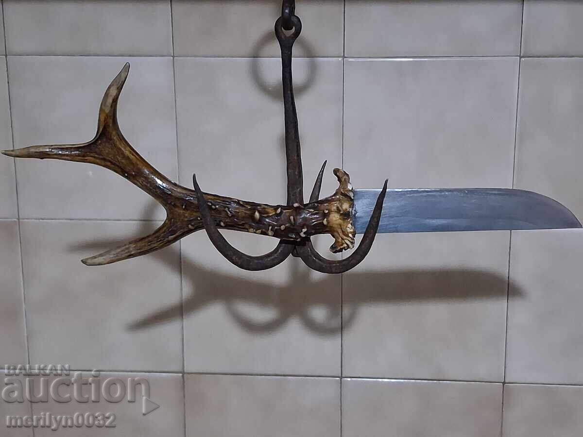 Κυνηγετικό μαχαίρι με θήκη, λαβή από κέρατο ελαφιού - 6 Κυνηγετικό μαχαίρι με θήκη, λαβή από κέρατο ελαφιού - 6