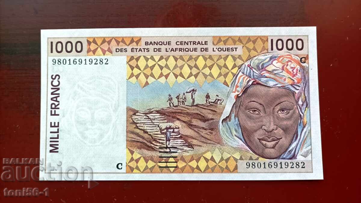 Буркина Фасо 1000 франка 2003 UNC Буркина Фасо 1000 франка 2003 UNC