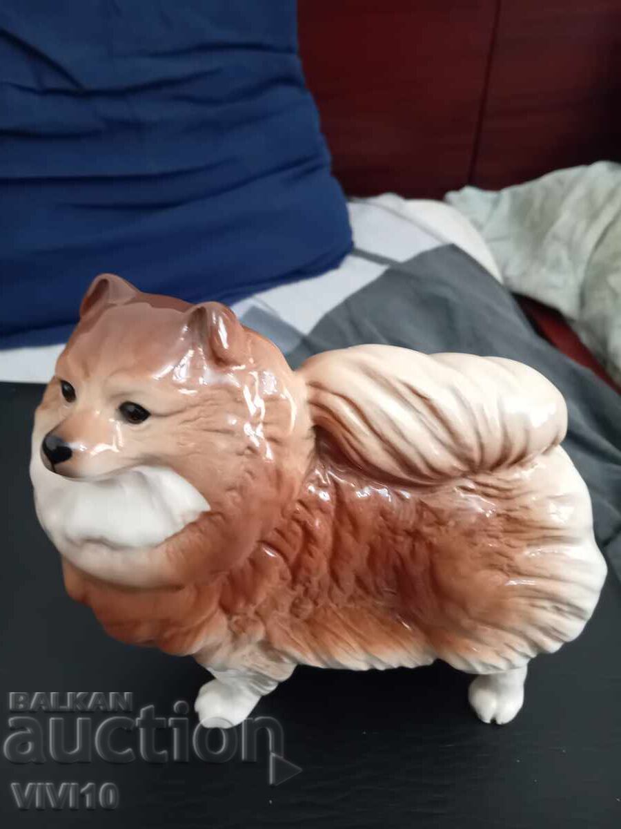 Antique porcelain figurine, Pomeranian Antique porcelain figurine, Pomeranian