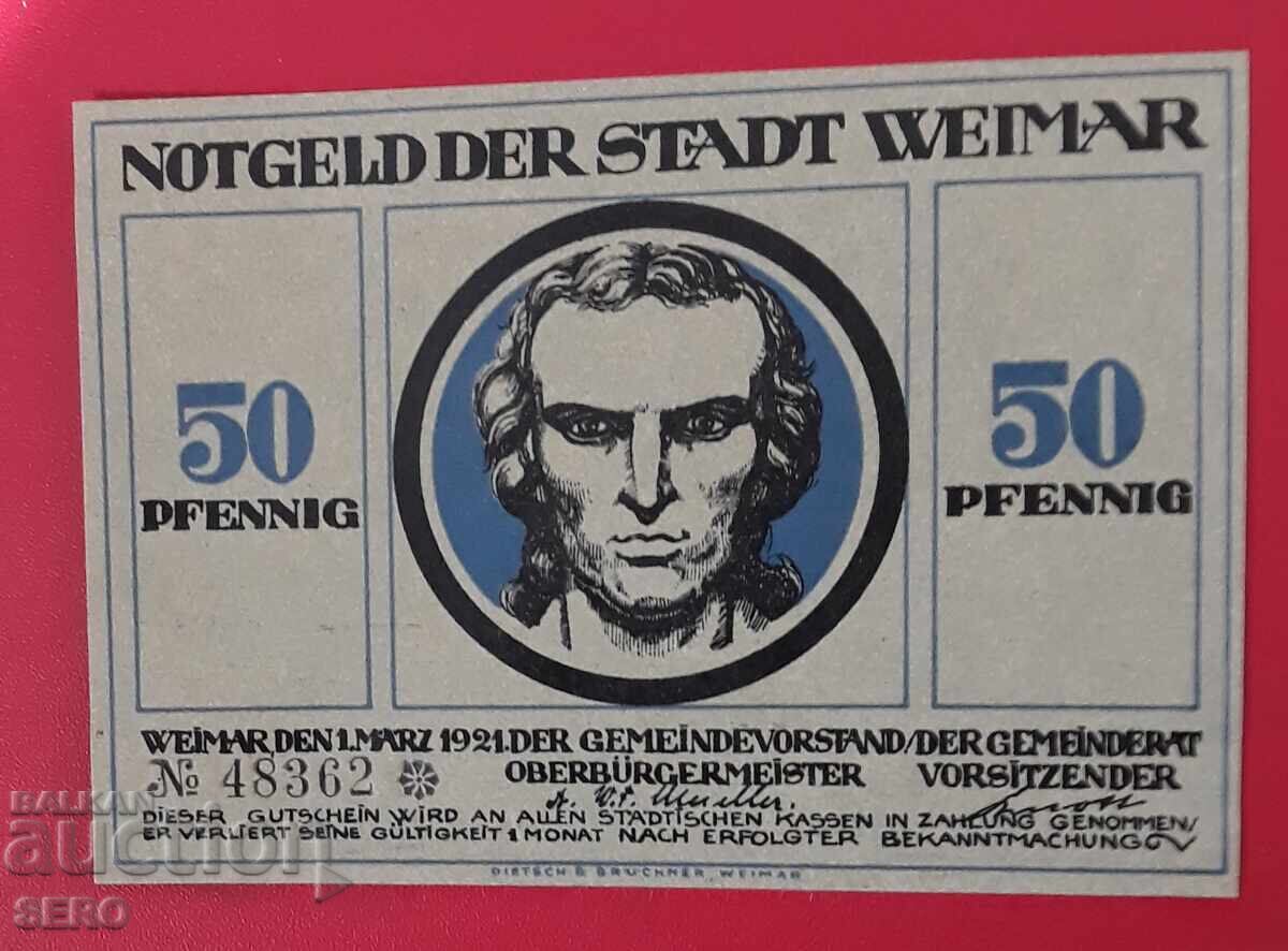 Banknote-Germany-Thuringia-Weimar-50 pfennig 1921 Banknote-Germany-Thuringia-Weimar-50 pfennig 1921