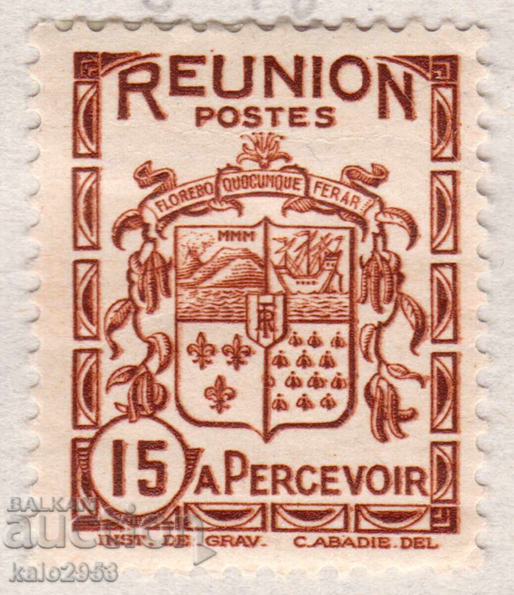 Reuniunea Franceză-1933-Taxă poștală-Stema coloniei, MLH Reuniunea Franceză-1933-Taxă poștală-Stema coloniei, MLH