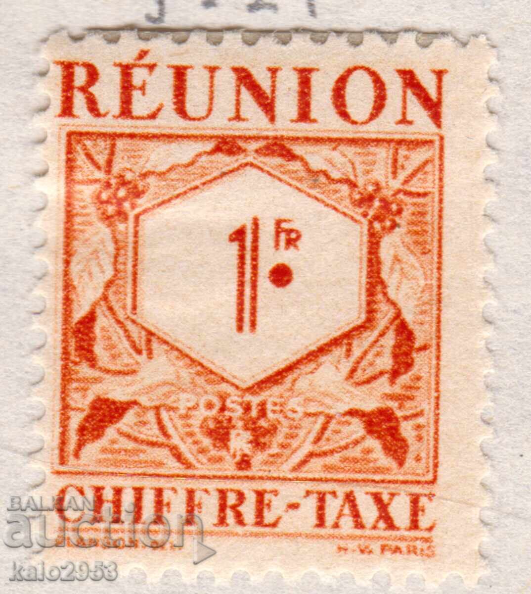 Reuniunea Franceză-1947-Taxă poștală-Cifră-valoare nominală, MLH