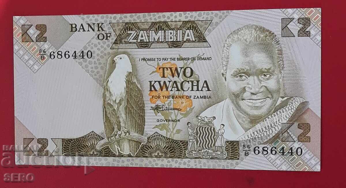 Bancnota-Zambia-2 Kwacha 1980-1988
