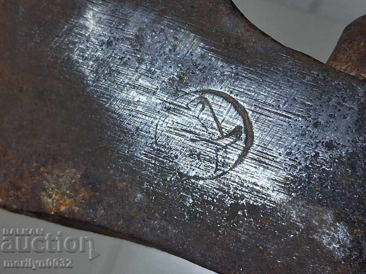 Auction  Military axe with stamp, forged iron tool