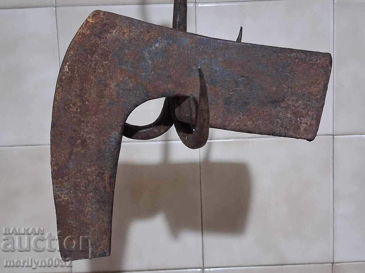 Military axe with stamp, forged iron tool - 5