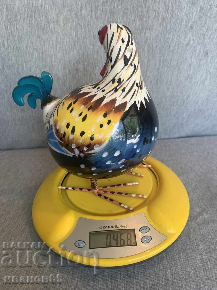 Hand-painted porcelain rocking rooster - 6 Hand-painted porcelain rocking rooster - 6
