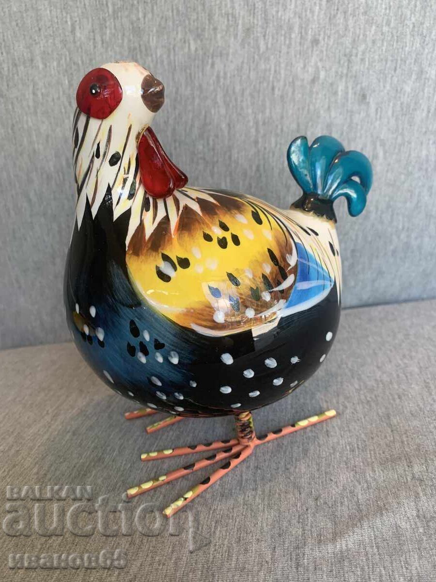 Hand-painted porcelain rocking rooster Hand-painted porcelain rocking rooster
