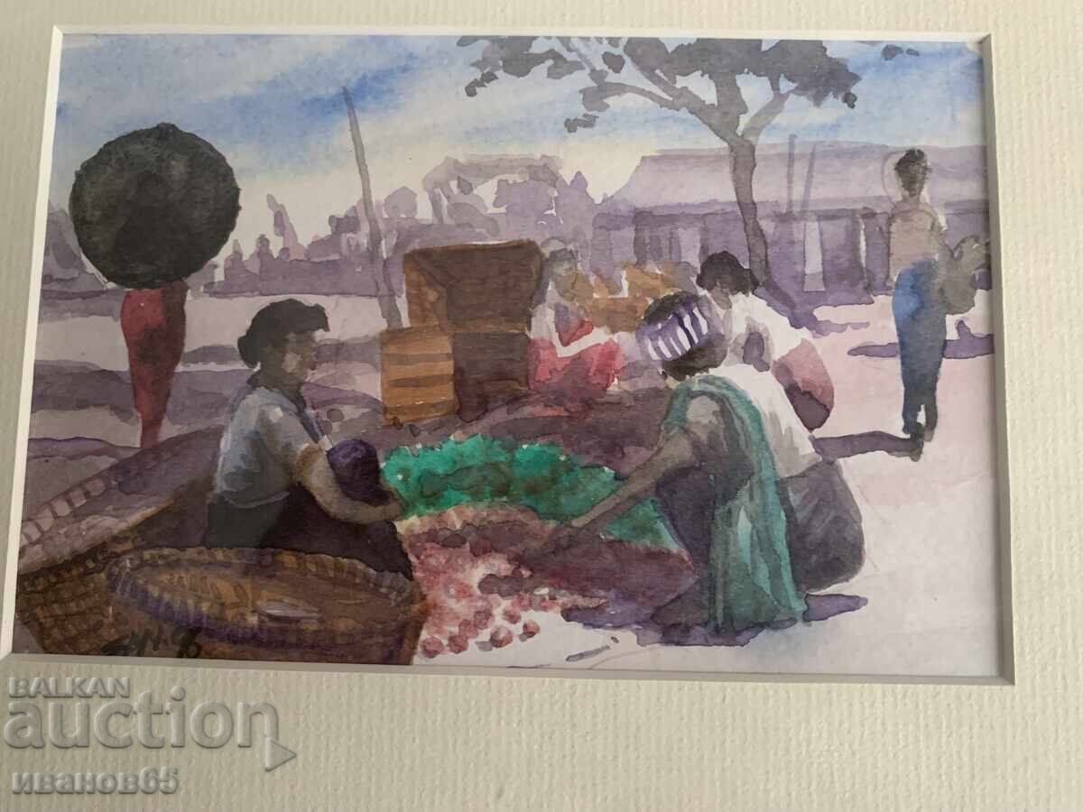 картина акварел , Пазар, с цена € 20.00 | 39.12 лв. картина акварел , Пазар, с цена € 20.00 | 39.12 лв.
