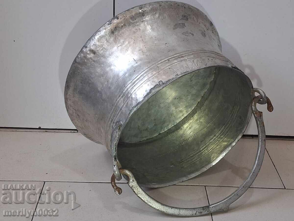 Калайдисан котел, бакър, водник, медник меден съд - 6