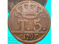 5 Tornesi 1797 Italia 11,88g Napoli Ferdinand