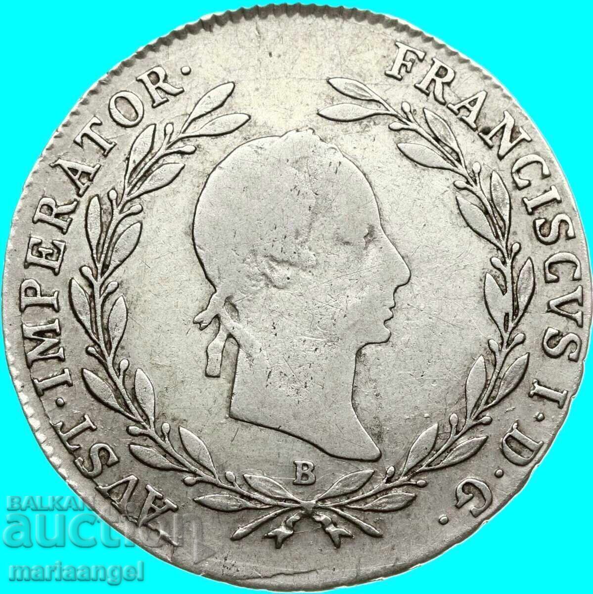 20 Kreuzer 1830 Austria B - Kremnitz silver 20 Kreuzer 1830 Austria B - Kremnitz silver