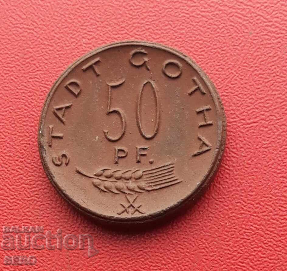 Germany-Thuringia-Gotha-50 pfennig 1921-Meissen porcelain