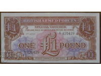 1 Паунд 1956 г. Британска армия, Великобритания- UNC