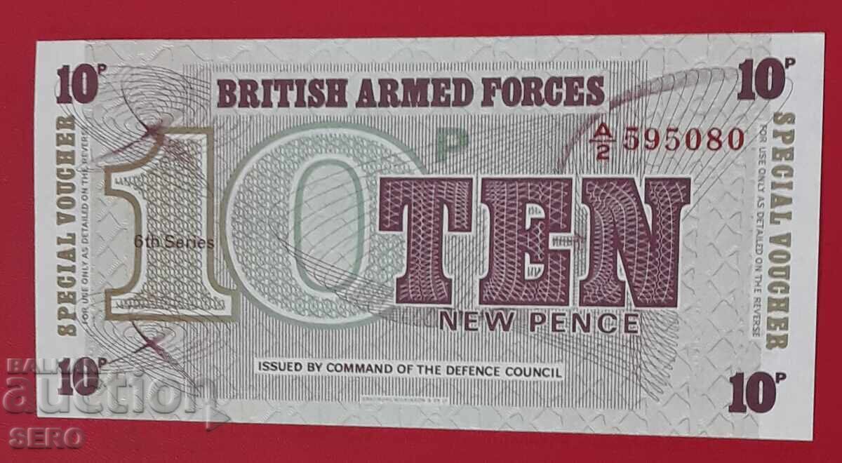 Bancnotă-Marea Britanie-10 pence ediție militară seria 6