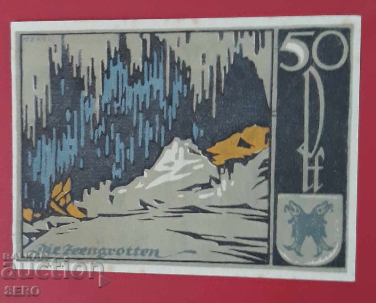 Banknote-Germany-Thuringia-Saalfeld-50 pfennig 1921 Banknote-Germany-Thuringia-Saalfeld-50 pfennig 1921