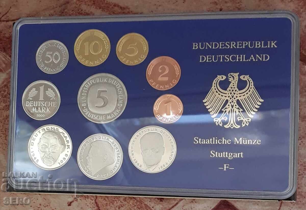 Германия-СЕТ 2000 F-Щутгарт от 10 монети-мат-гланц с цена € 15.00 | 29.34 лв. Германия-СЕТ 2000 F-Щутгарт от 10 монети-мат-гланц с цена € 15.00 | 29.34 лв.