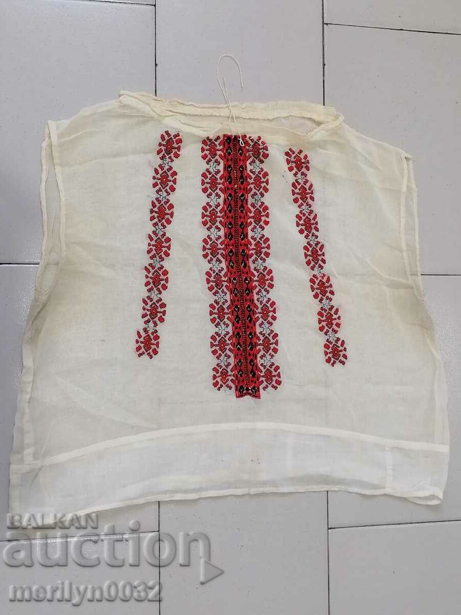 Old shirt with Bulgarian embroidery silk kenar costume Old shirt with Bulgarian embroidery silk kenar costume