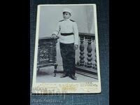 Фотография-Стара снимка-Картон-ВОЕННА-ОФИЦЕР-УНИФОРМА