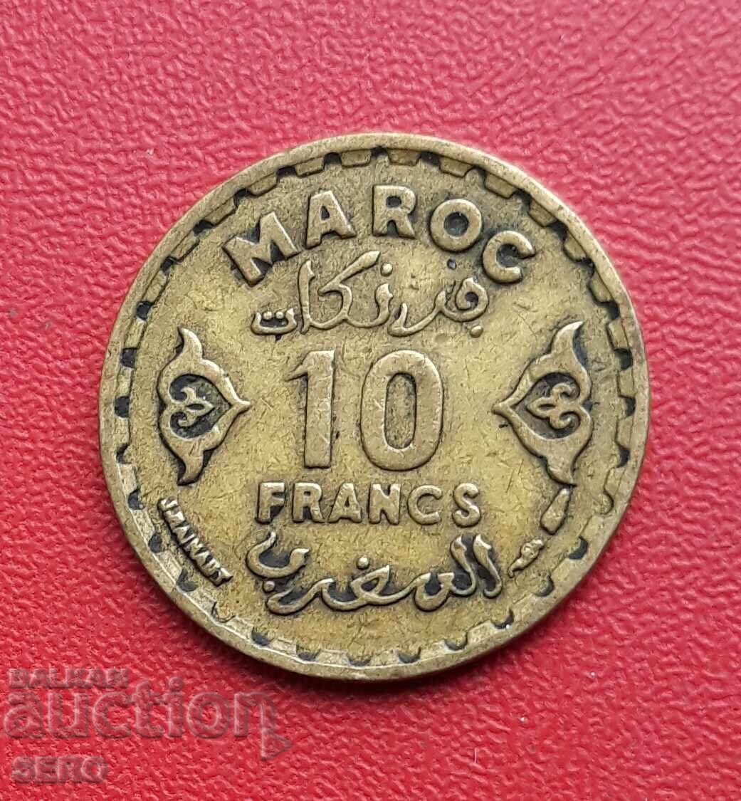 Morocco-10 francs 1952