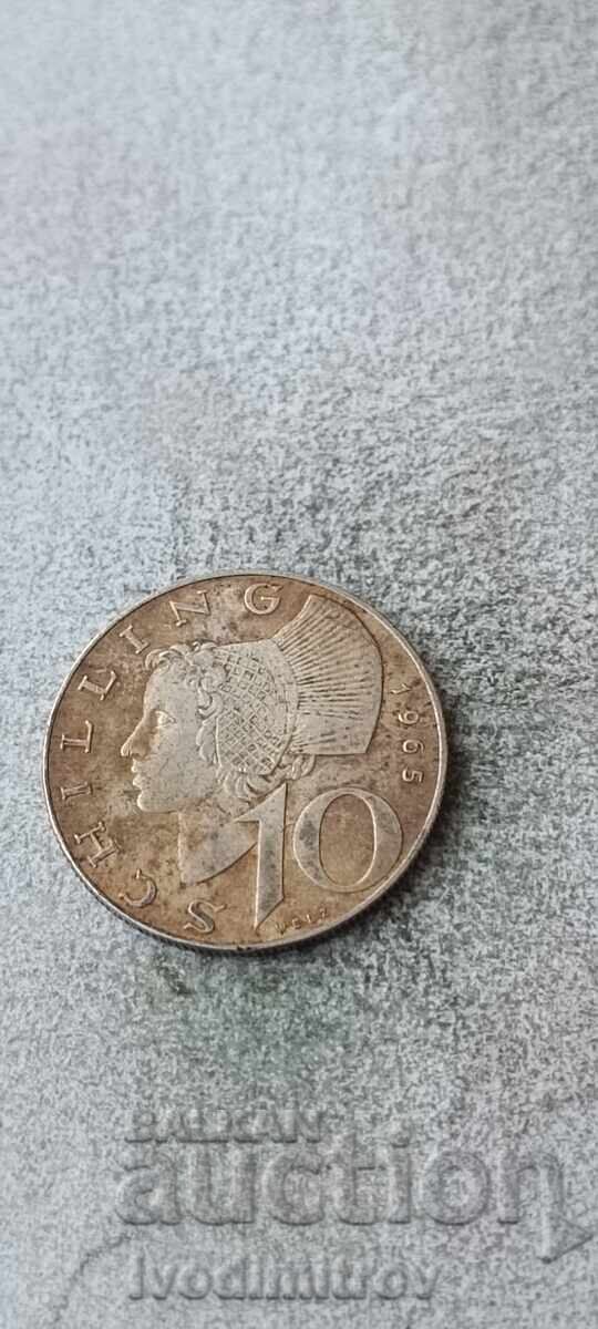 Austria 10 șilingi 1965 Argint