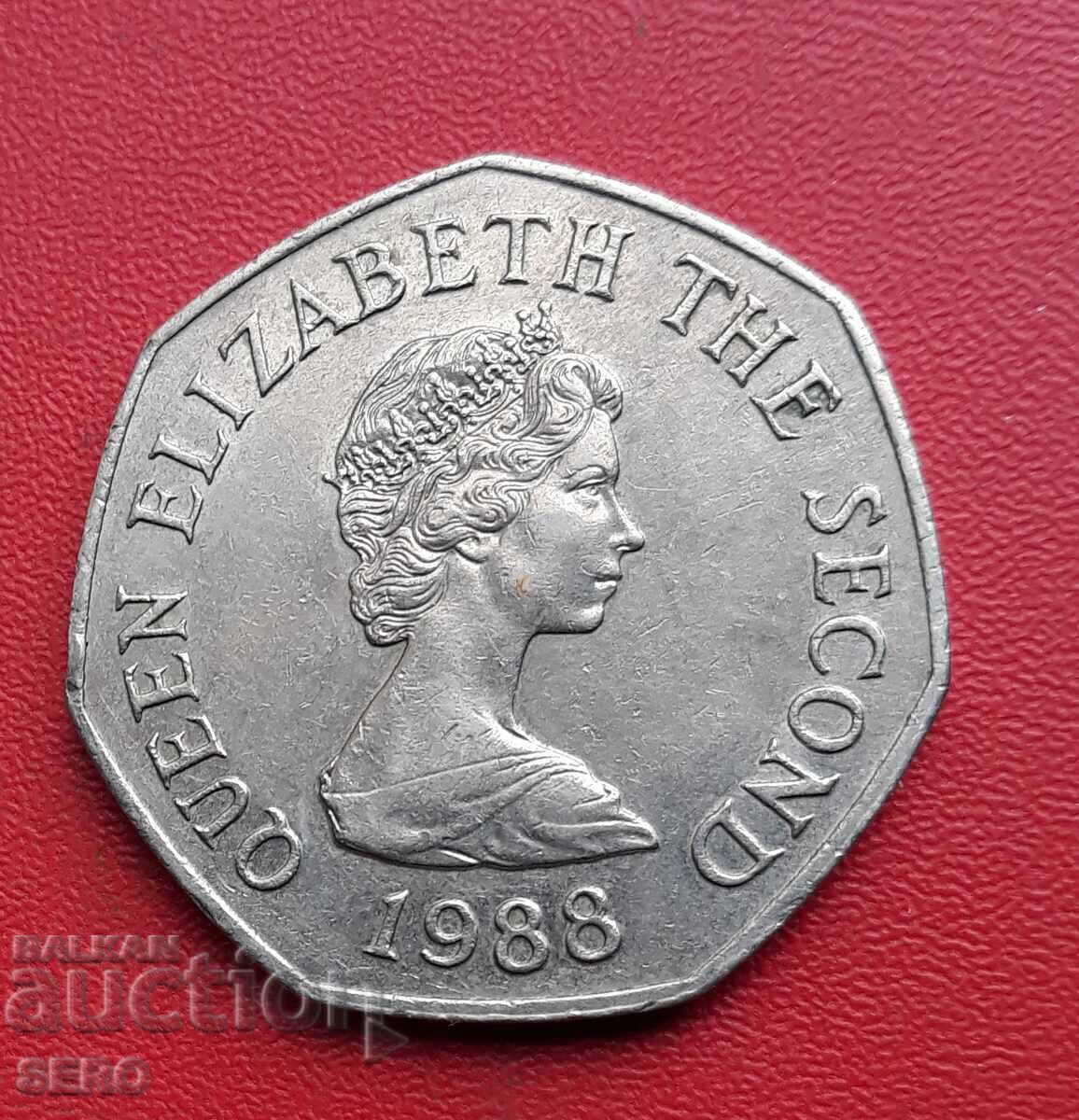 Insula Jersey - 50 pence 1988 - tiraj mic și rară cu preț € 3.01 | 5.89 BGN