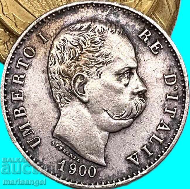 1 liră 1900 Italia Umberto I - 318.000 exemplare - an rar