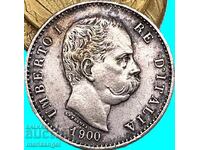 1 liră 1900 Italia Umberto I - 318.000 exemplare - an rar