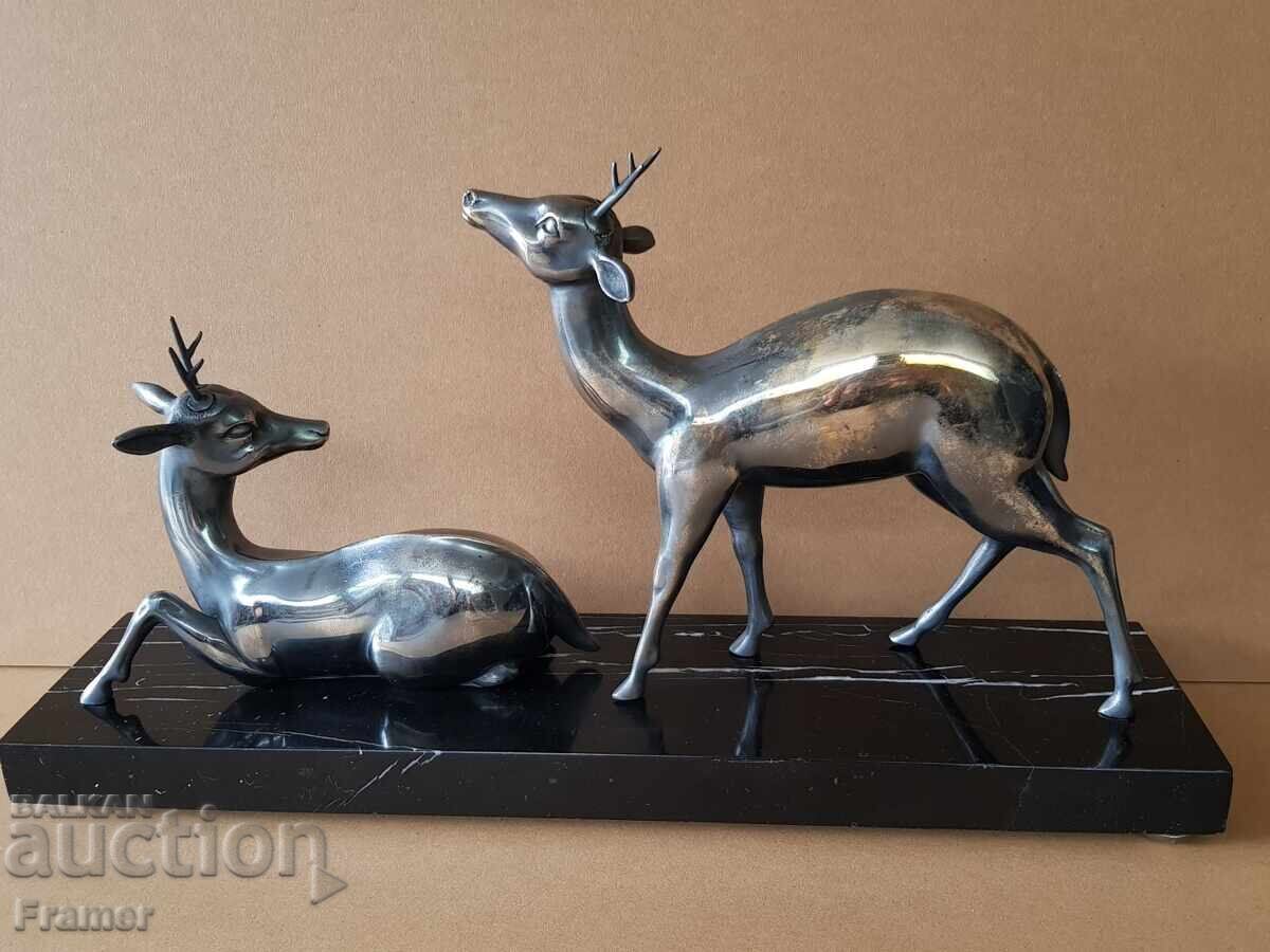 Marcel Leduc composition Does Art Deco 30s silver-plated bronze - 5 Marcel Leduc composition Does Art Deco 30s silver-plated bronze - 5