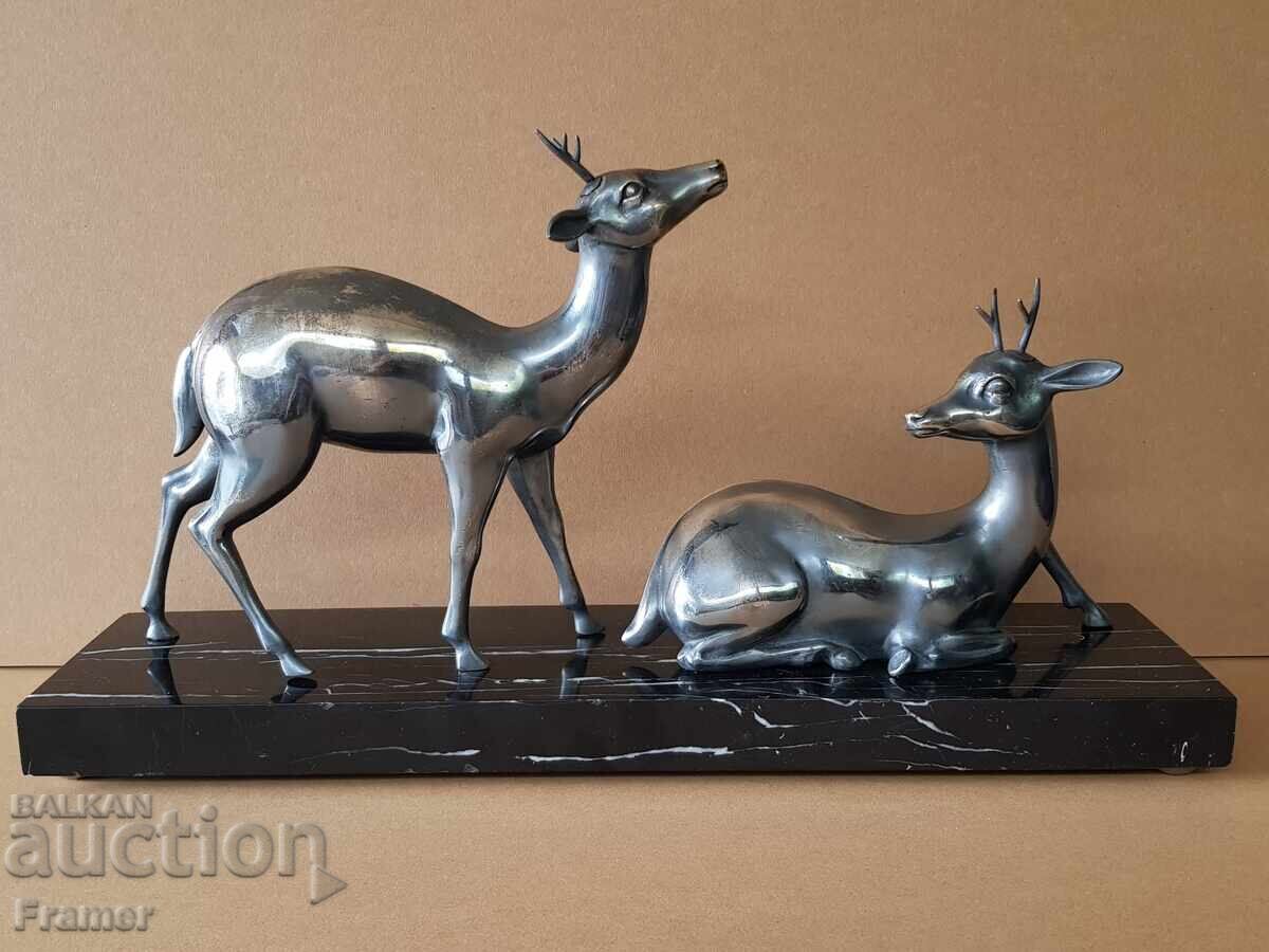 Marcel Leduc composition Does Art Deco 30s silver-plated bronze Marcel Leduc composition Does Art Deco 30s silver-plated bronze