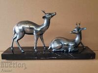 Marcel Leduc composition Does Art Deco 30s silver-plated bronze