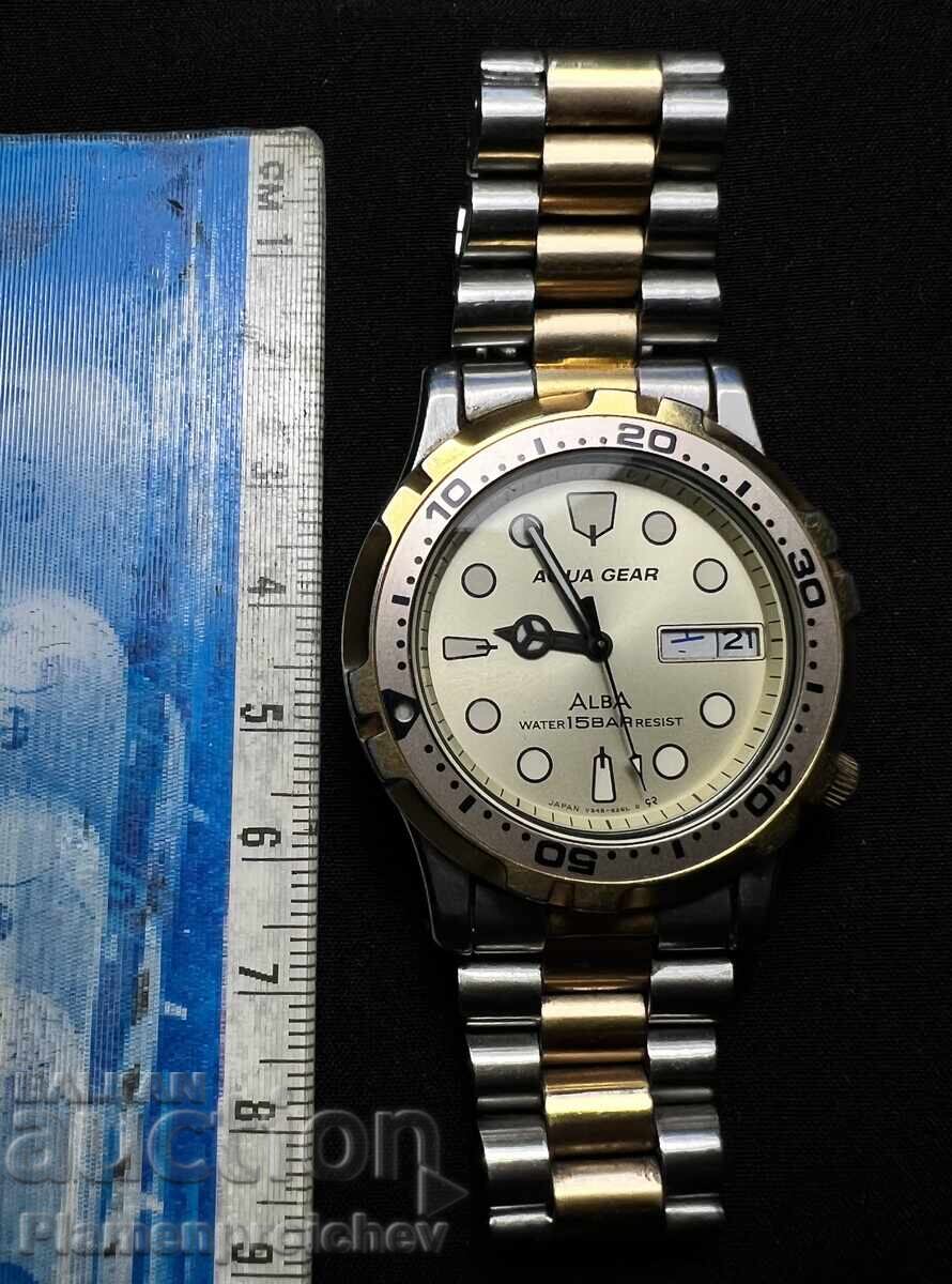 RARE MEN'S WATCH ALBA AGUA GEAR 15 BAR - 7 RARE MEN'S WATCH ALBA AGUA GEAR 15 BAR - 7